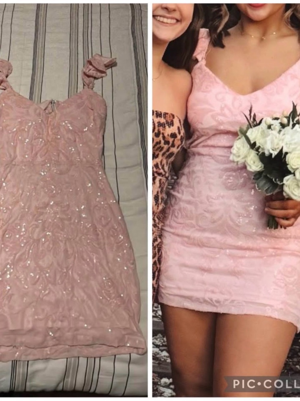 Blush Pink Sequin Mini Dress